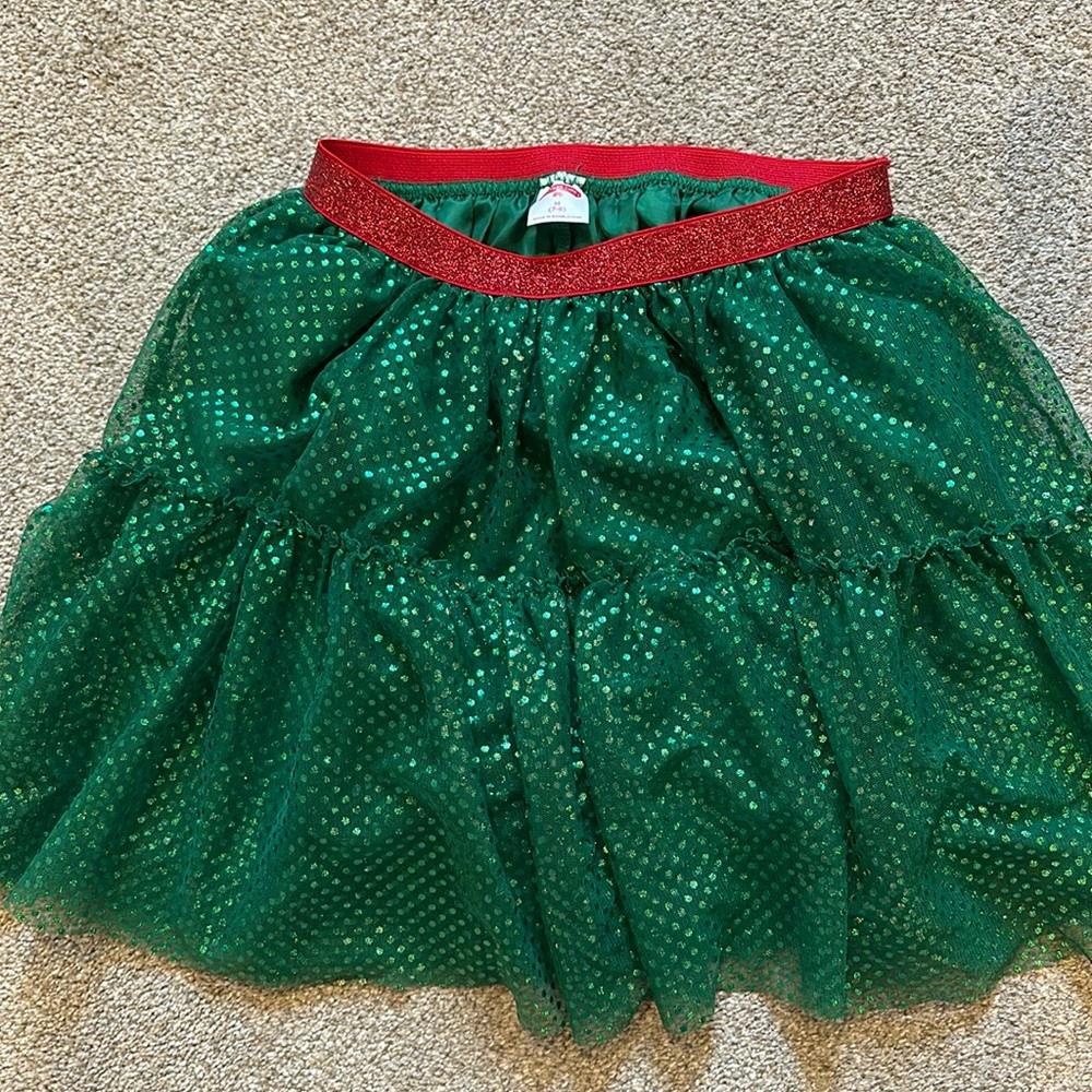 Green holiday skirt